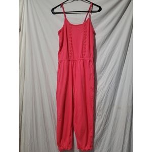 Sleeveless pink jumpsuit size 14